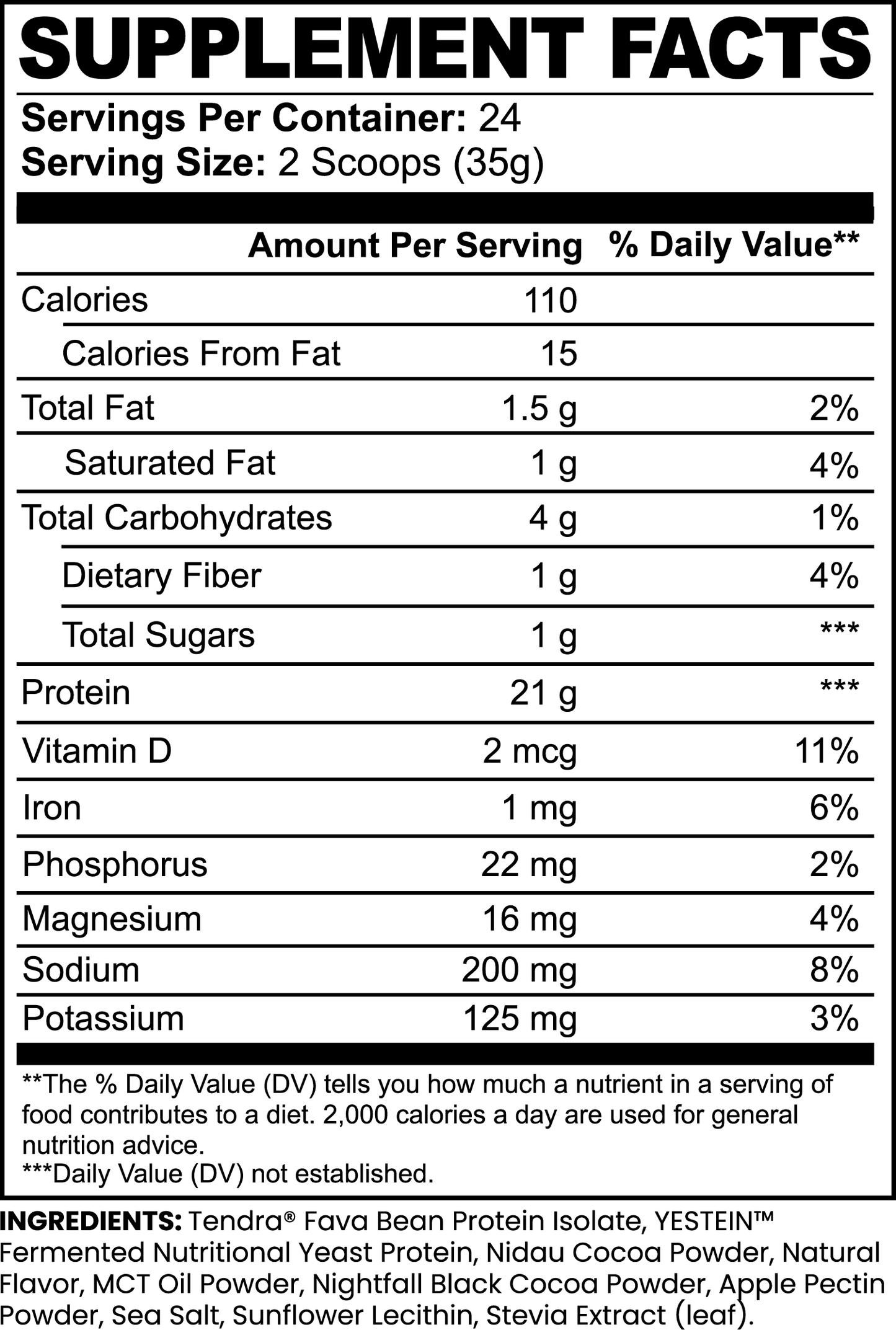 Chocolate Vegan Pea Protein Isolate Powder