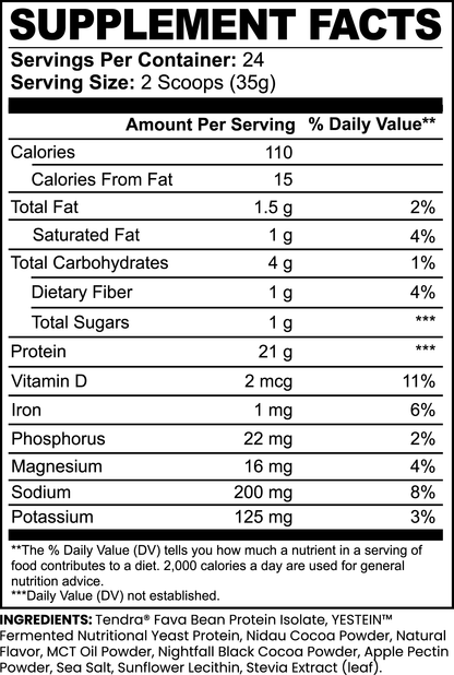 Chocolate Vegan Pea Protein Isolate Powder